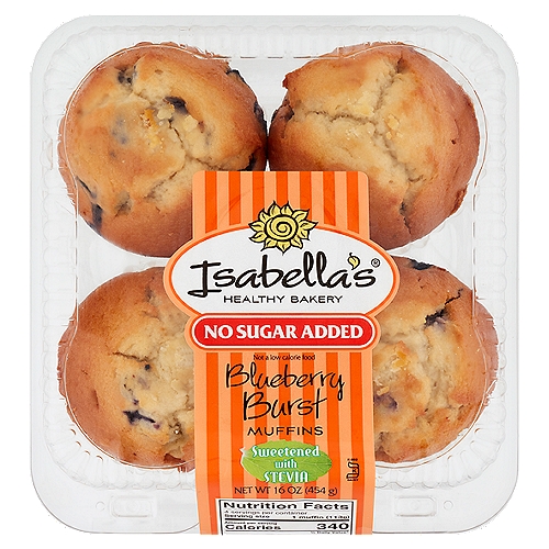 Isabella's Healthy Bakery No Sugar Added Blueberry Burst Muffins, 4 count, 16 oz