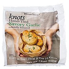 Wenner Bakery Knots, Hand-Tied Savory Garlic, 7.8 Ounce