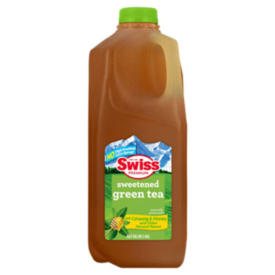Swiss Premium Sweetened Green Tea with Ginseng & Honey, Half Gallon