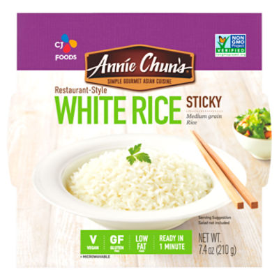 Annie Chun's Restaurant-Style Sticky White Medium Grain Rice, 7.4 oz, 7.4 Ounce