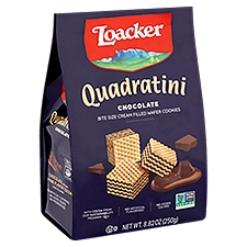 Loacker Quadratini Chocolate Bite Size Cream Filled Wafer Cookies, 8.82 oz