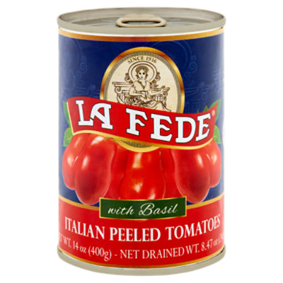 La Fede Italian Peeled Tomatoes with Basil, 14 oz