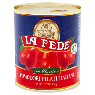 La Fede Italian Peeled Tomatoes with Basil, 28 oz