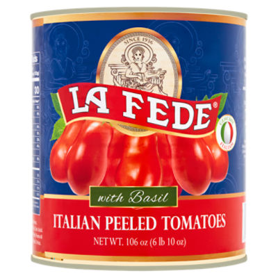 La Fede Italian Peeled Tomatoes with Basil, 106 oz