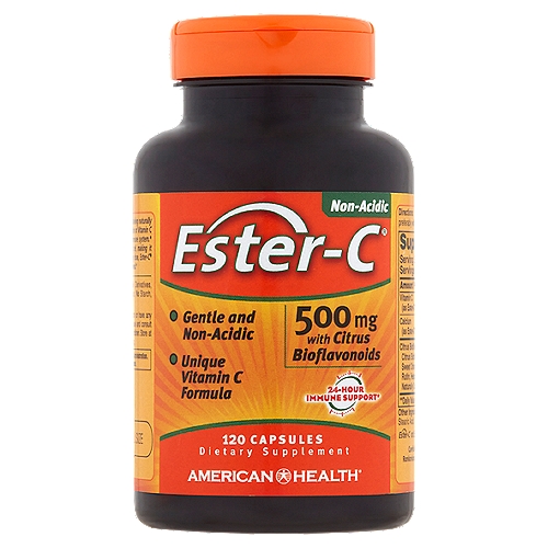 American Health Ester-C Non-Acidic with Citrus Bioflavonoids Dietary Supplement, 500mg, 120 count