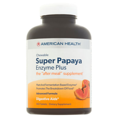 American Health Chewable Super Papaya Enzyme Plus Dietary Supplement, 360 count