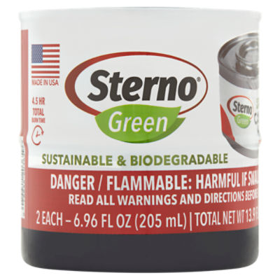 Sterno Green Canned Heat, 6.96 oz, 2 count, 6.1 Ounce