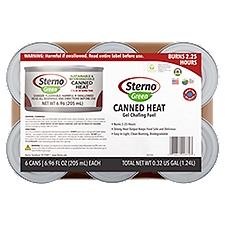 Sterno Green Gel Sustainable & Biodegradable Chafing Fuel Canned Heat, 6.96 fl oz, 6 count