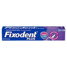 Fixodent Plus Gum Care Denture Adhesive Cream, 2 oz