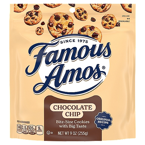 Famous Amos Chocolate Chip Bite-Size Cookies, 9 oz