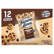 Famous Amos Chocolate Chip Bite-Size Cookies, 1 oz, 12 count, 12 Ounce