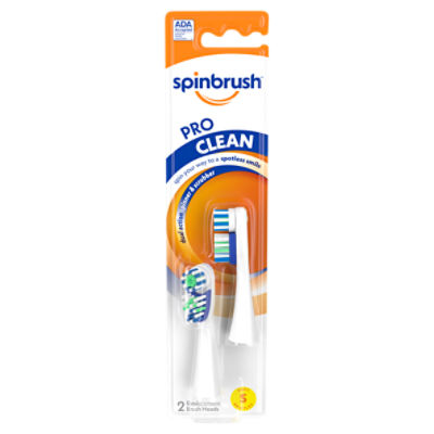 Spinbrush Pro Clean Soft Replacement Brush Heads, Age 3+, 2 count