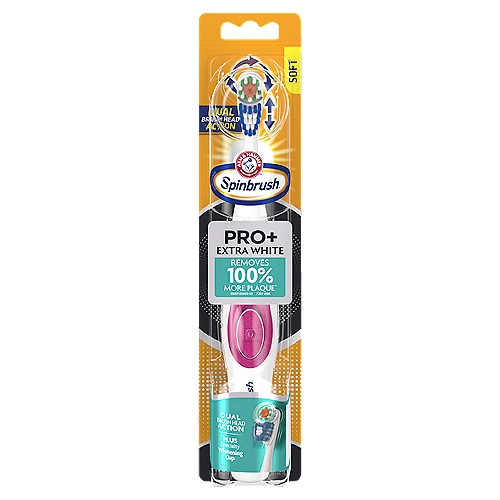 Arm & Hammer Spinbrush Pro+ Extra White Soft Powered Toothbrush
Removes 100% More Plaque*
*vs. manual toothbrush