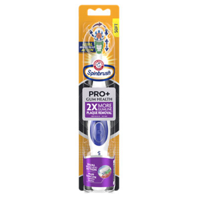 Arm & Hammer Spinbrush Pro+ Gum Health Soft Toothbrush, 2 Each