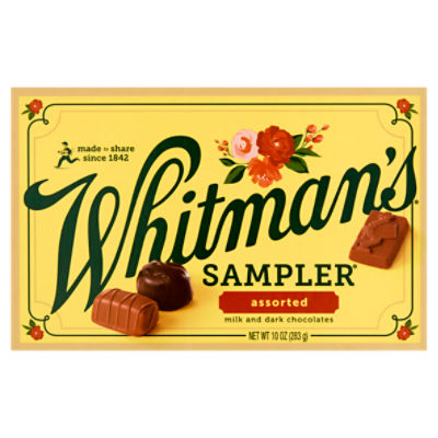 Whitman's Sampler Assorted Milk and Dark Chocolates, 22 count, 10 oz