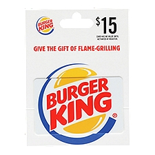 Burger King $15 Gift Card, 1 each, 1 Each