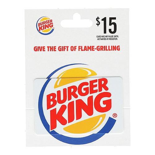 Burger King $15 Gift Card, 1 each