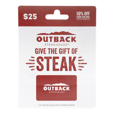 Outback $25 Gift Card, 1 each