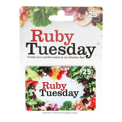 Ruby Tuesday $25 Gift Card, 1 each