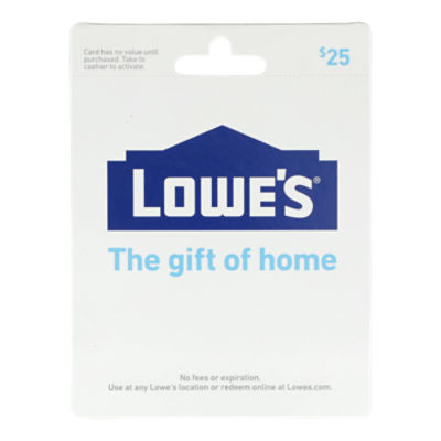 Lowe's $25 Gift Card, 1 each