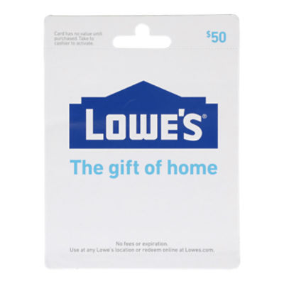 Lowe's $50 Gift Card, 1 each