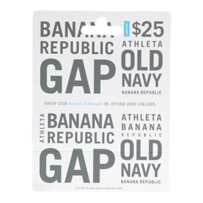 $25 Gift Card - GAP Options, 1 each