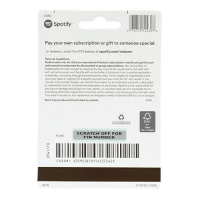 Spotify $10 Gift Card , 1 each - Price Rite