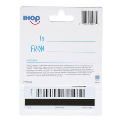 IHOP $25-$200 Gift Card, 1 each