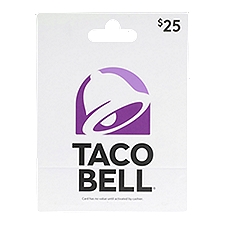 Taco Bell $25 Gift Card        , 1 each