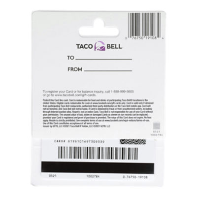 Taco Bell $25 Gift Card , 1 each - Price Rite