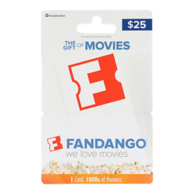 Fandango $25 Gift Card, 1 each, 1 Each
