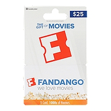 Fandango $25 Gift Card, 1 each