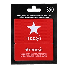 Macy's $50 Gift Card, 1 each