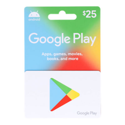 Google Play $25 Gift Card, 1 each