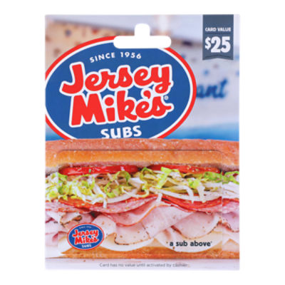 Jersey Mikes $25 Gift Card, 1 each