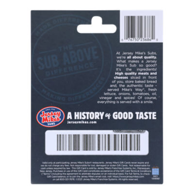 Gift Cards - Jersey Mike's Subs