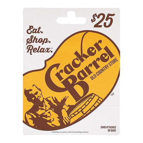Cracker Barrel $25 Gift Card, 1 each