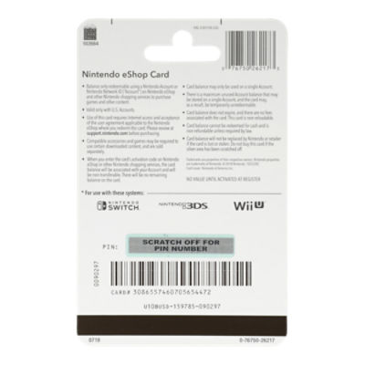 Nintendo eshop sale card back