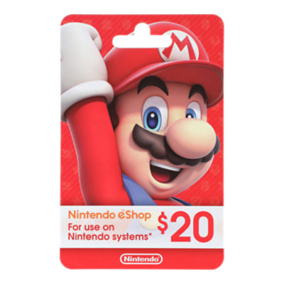Nintendo American $20 Gift Card, 1 each