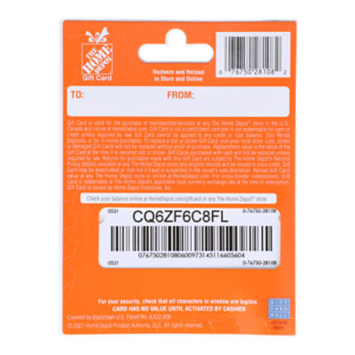 Home depot deals gift card discount