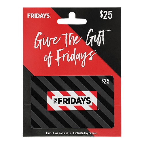 TGI Fridays $25 Gift Card, 1 each