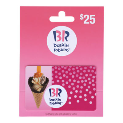 Baskin Robbins $25 Gift Card  , 1 each, 1 Each