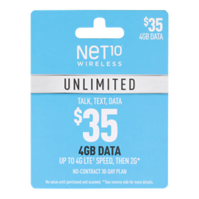 Net10 Unlimited 30 days - $35 Gift Card    , 1 each