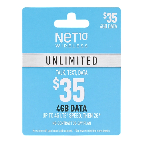 Net10 Unlimited 30 days - $35 Gift Card