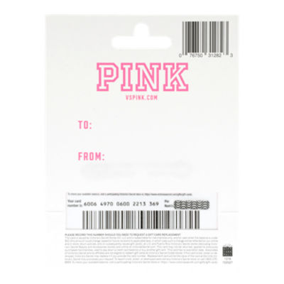 Pink $50 Gift Card, 1 each