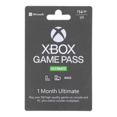 XBOX Game Pass Gift Card, 1 each