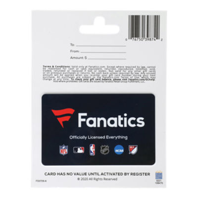 Buy Fanatics Gift Cards