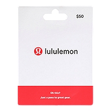 Lululemon $50 Gift Card, 1 each