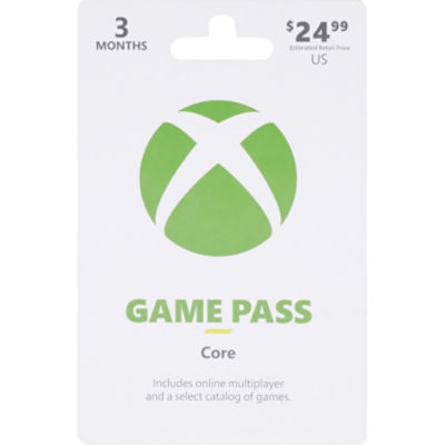 XBOX Game Pass Core $24.99 Gift Card