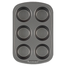 GoodCook Nonstick Steel Dishwasher Safe 6-Cup Muffin Pan, Gray